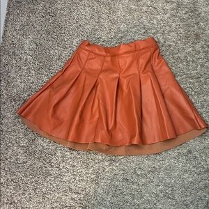 Wonder Nation camel brown Faux Leather Skirt pleated size 2t